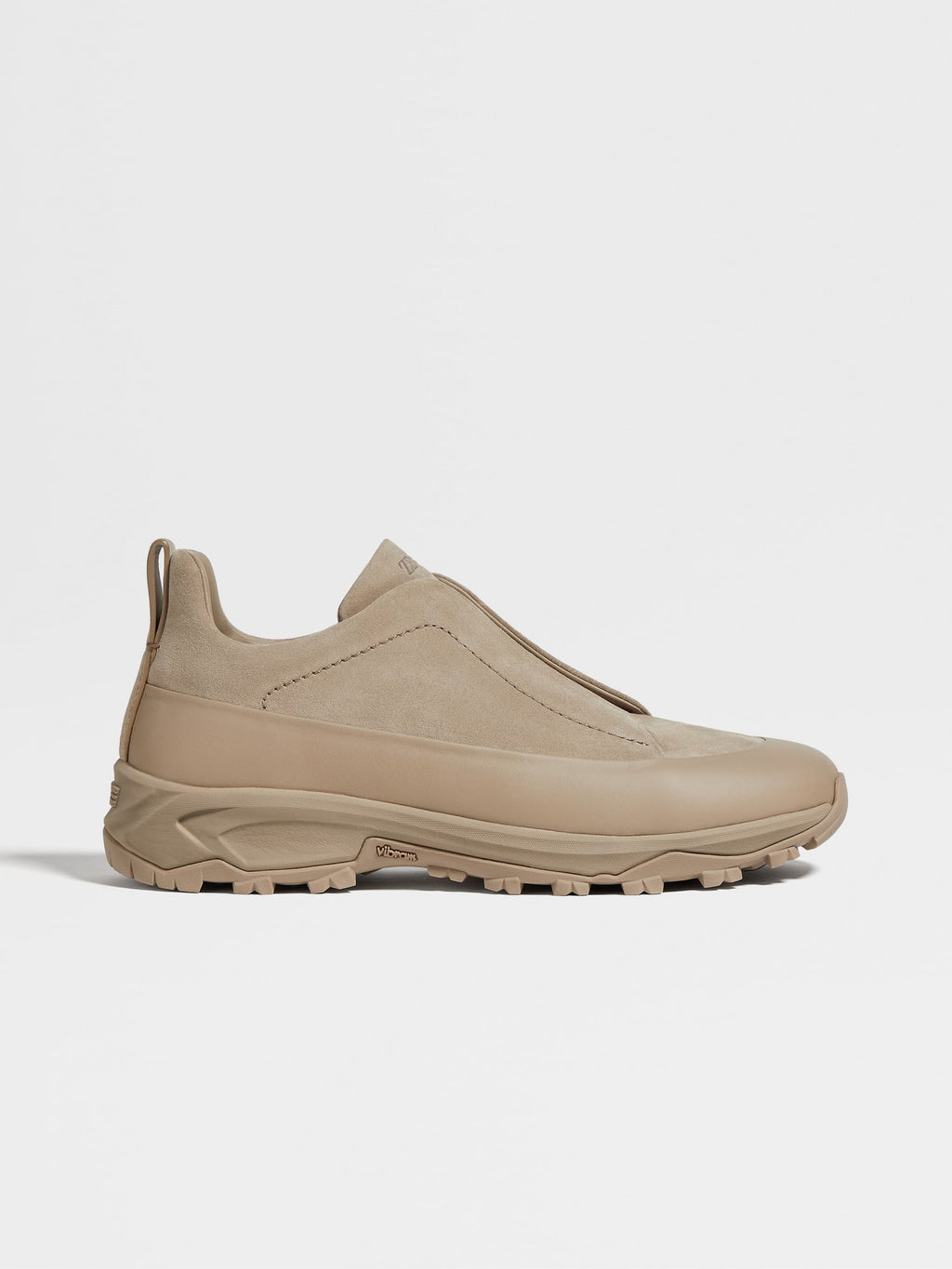 ZEGNA LIGHT TAUPE LEATHER AND SUEDE TRIPLE STITCH™ MONTE SNEAKERS